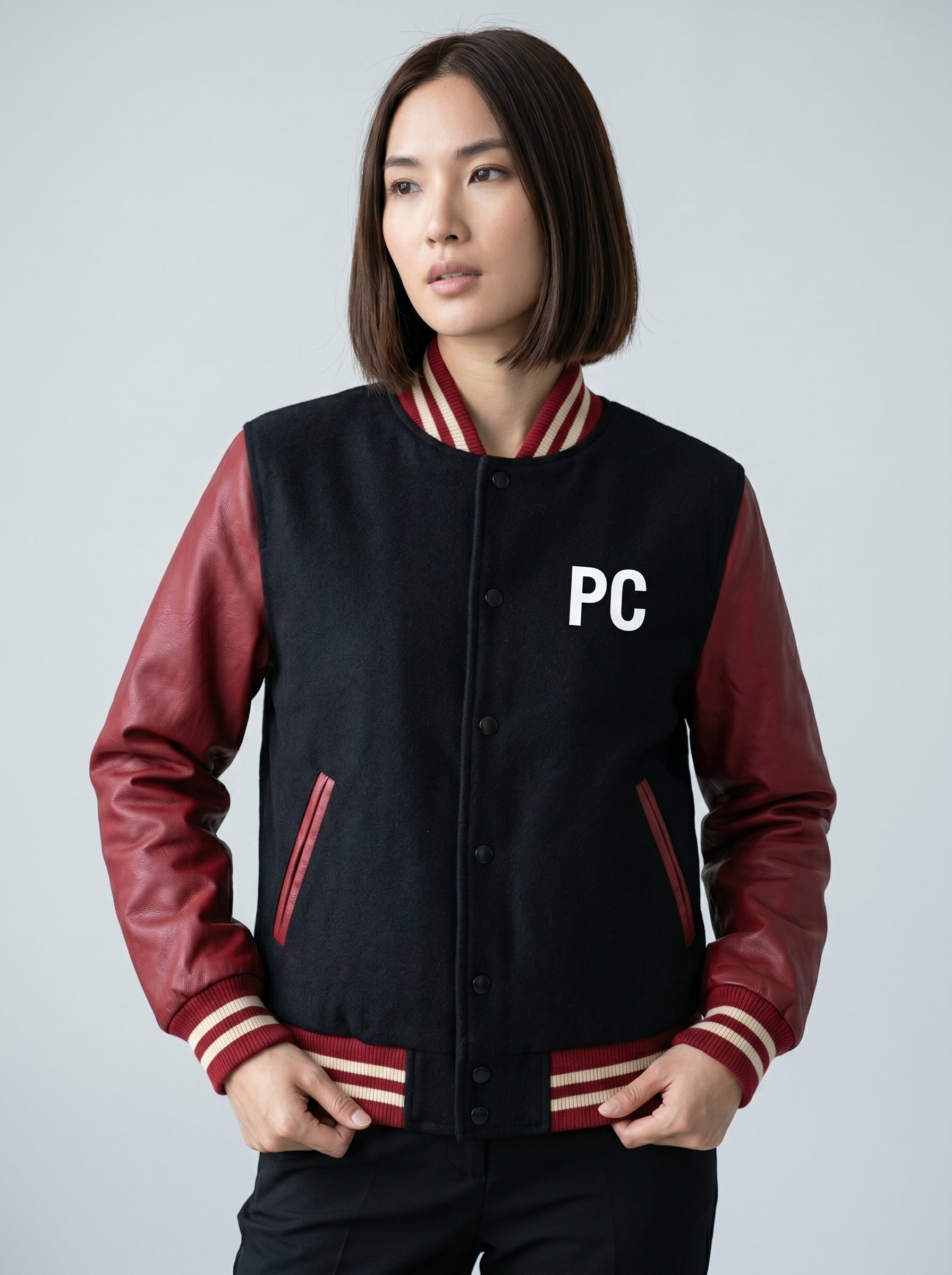 PC Varsity Jacket – Black/Red